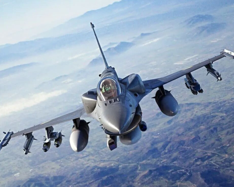 Military jet in flight